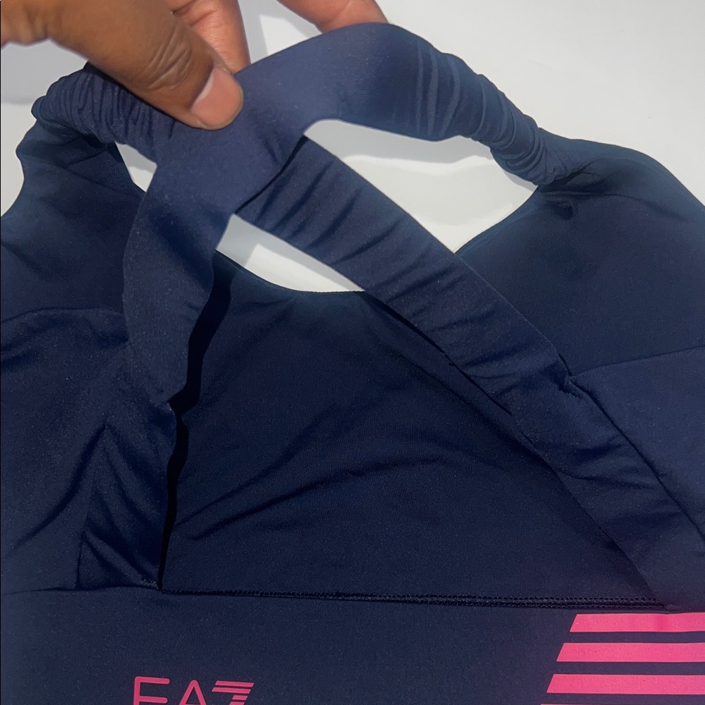 Women’s Emporio Armani Navy Sports Bra Large - Picture 4 of 10